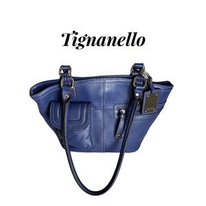 Tignanello Blue Leather handbag